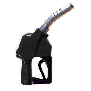 Automatic Gas Nozzle 1" Black Automatic Shut-Off Nozzle w/ Spout Ring - 7HB-0400